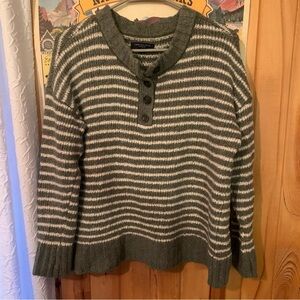 Striped Green and White Sweater